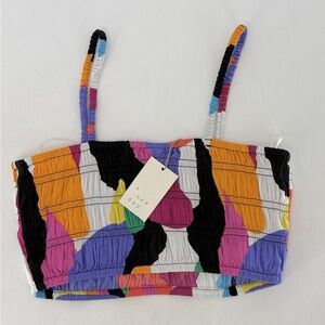 a new day Multicolor Smocked Crop Top